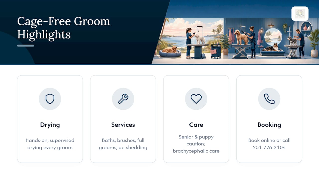 Book a Cage-Free Groom With The Pampered Pup — overview diagram