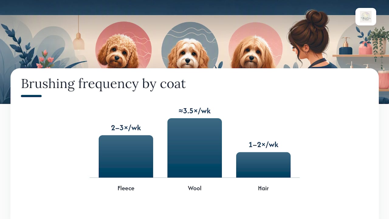 Comparison chart of Cavapoo coat types and grooming styles