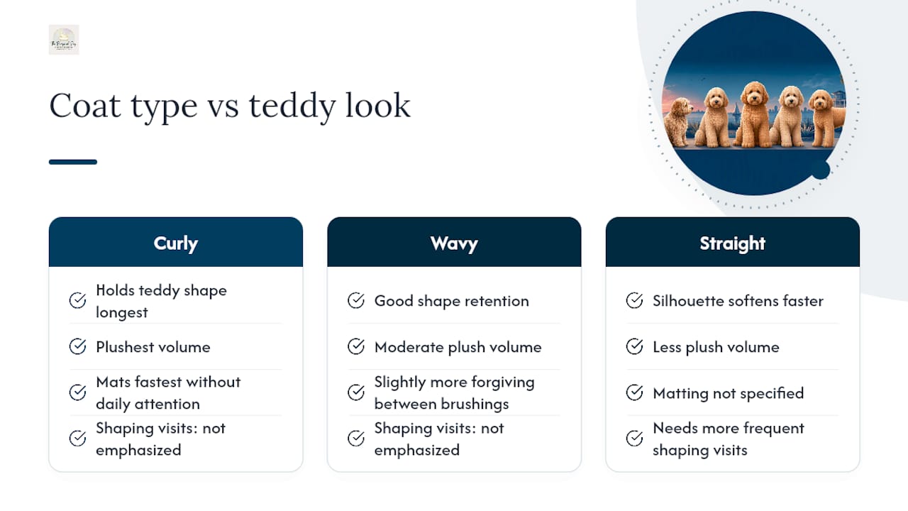 Goldendoodle coat types and teddy bear maintenance