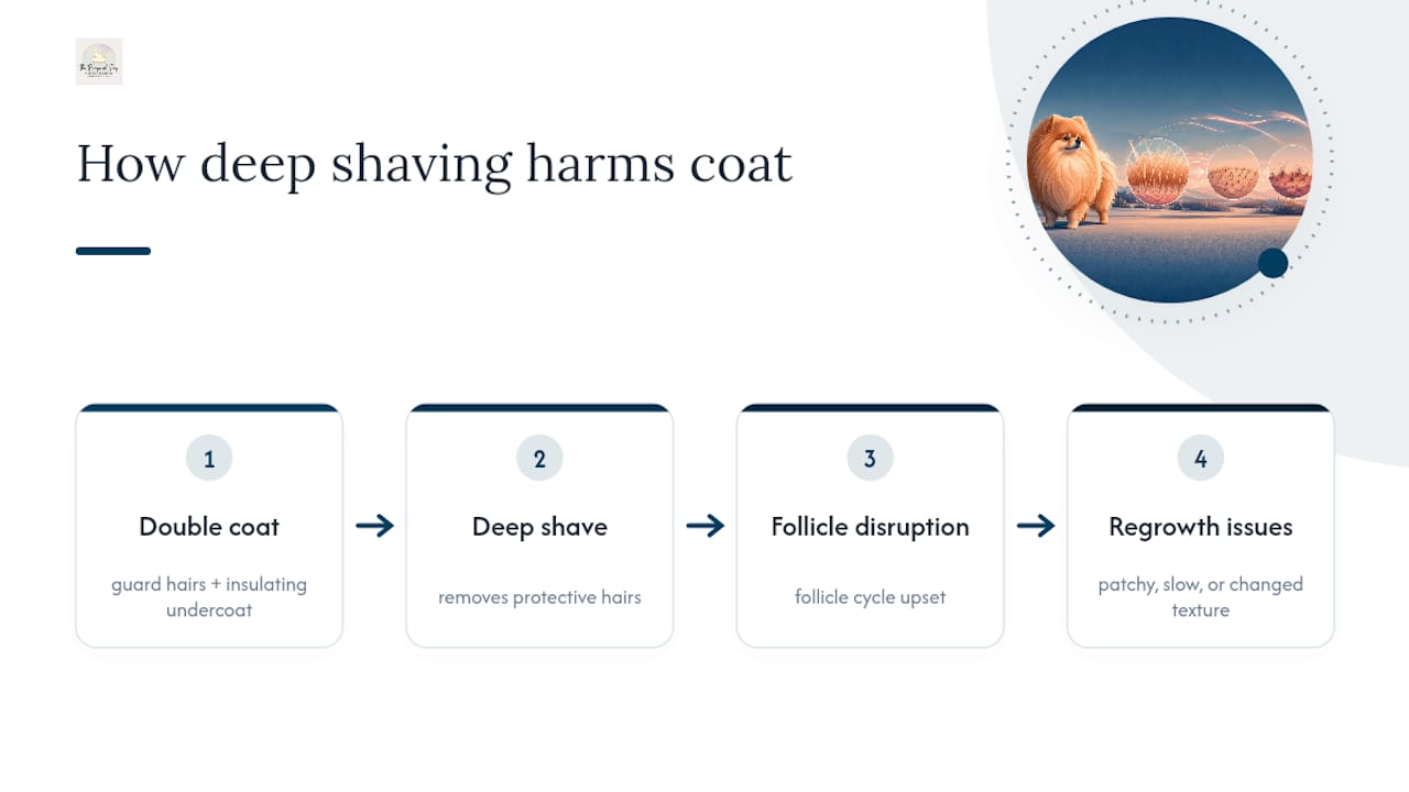 Diagram of Pomeranian coat layers and regrowth